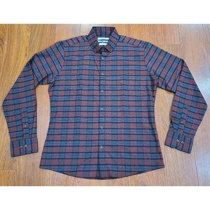 Mizzen+Main Long Sleeve Button Down Shirt Men's Large Trim Fit Check